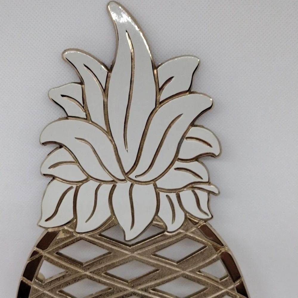Vintage Wm. A. Rogers‎ Oneida Bronze/Enamel Plate Pineapple Trivet